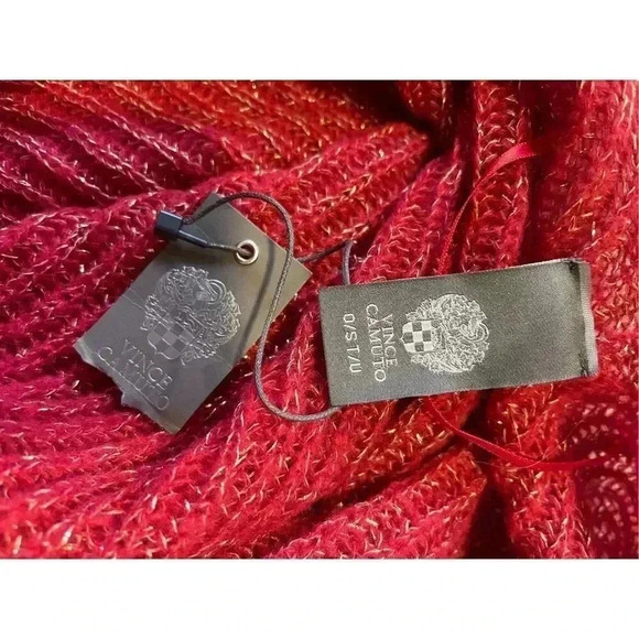 NWT Vince Camuto Women's Red Open Front Cardigan Sweater One Size Fits Most - Picture 5 of 7